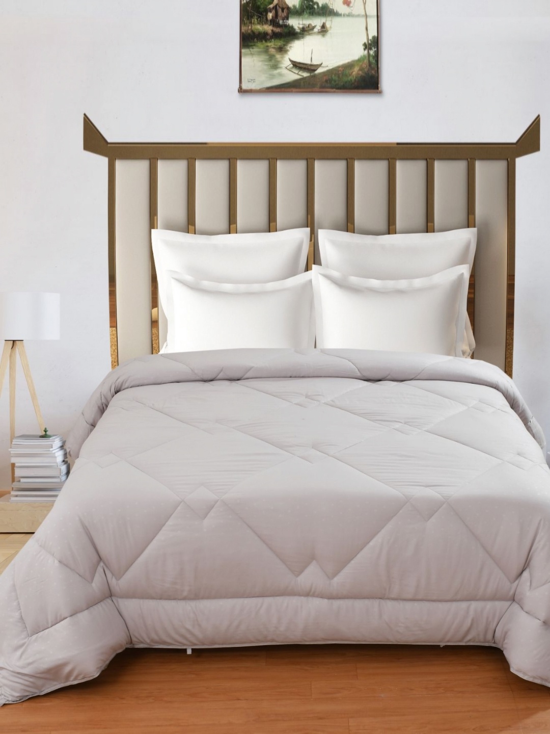 

Florida Symphony Pink Quilted 200 GSM Reversible AC Double Bed Comforter
