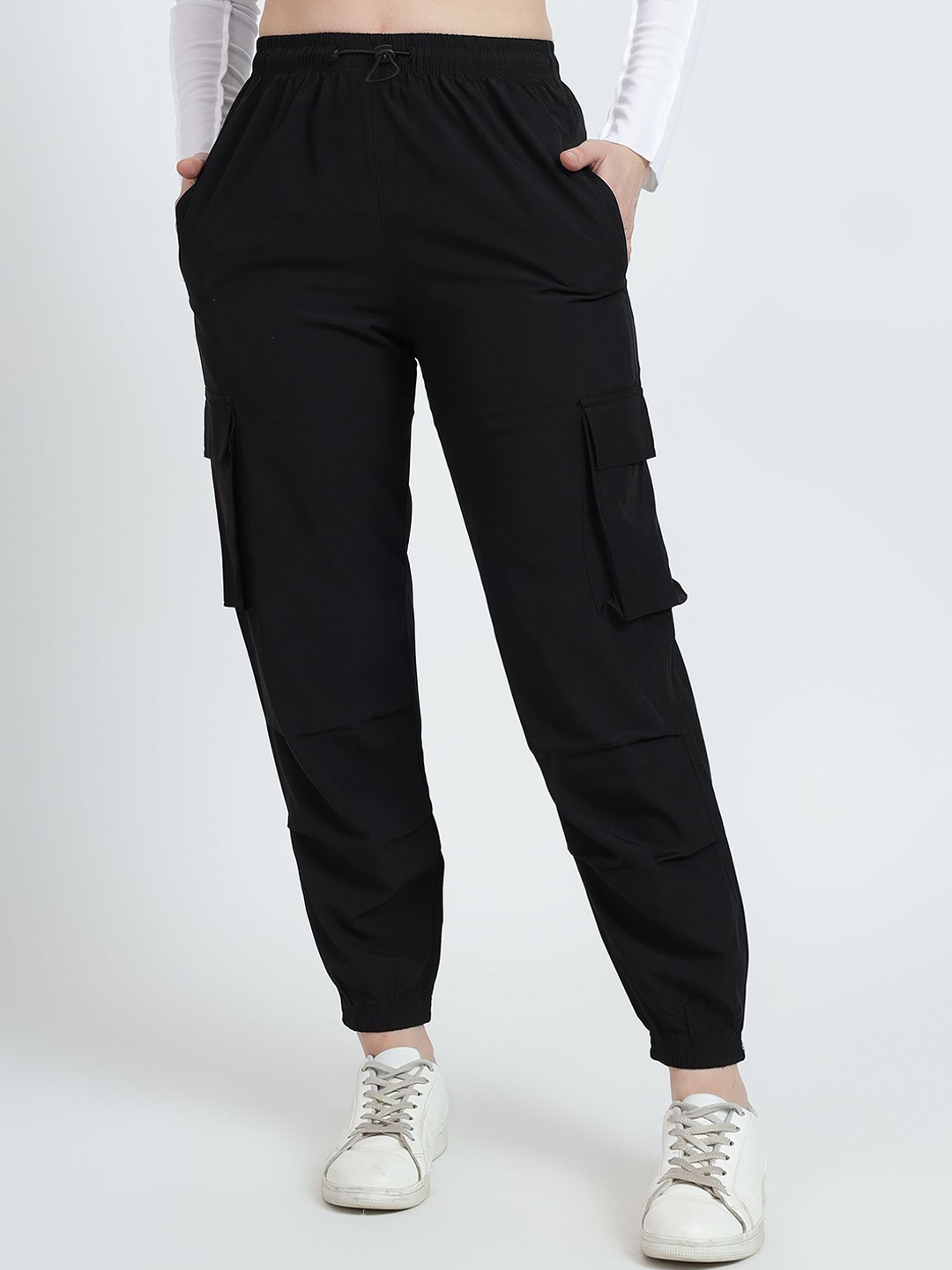 

TABADTOD Women Striped Relaxed Loose Fit Trousers, Black