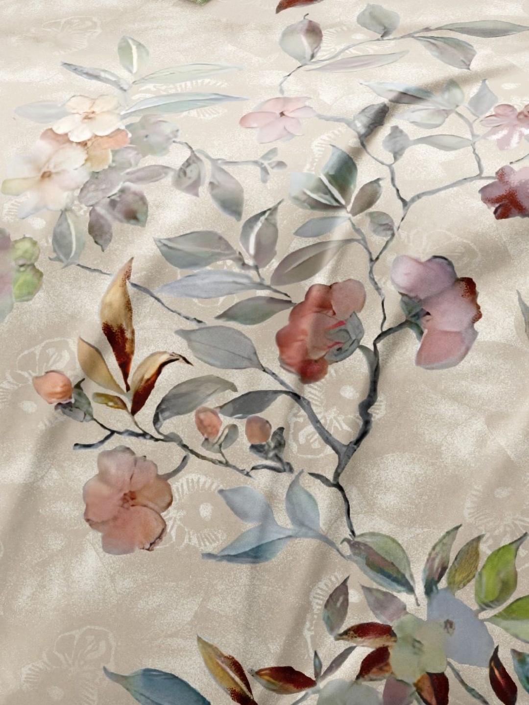 

Ariana Beige & Pink Floral Microfiber 144 TC King Bedsheet with 2 Pillow Covers
