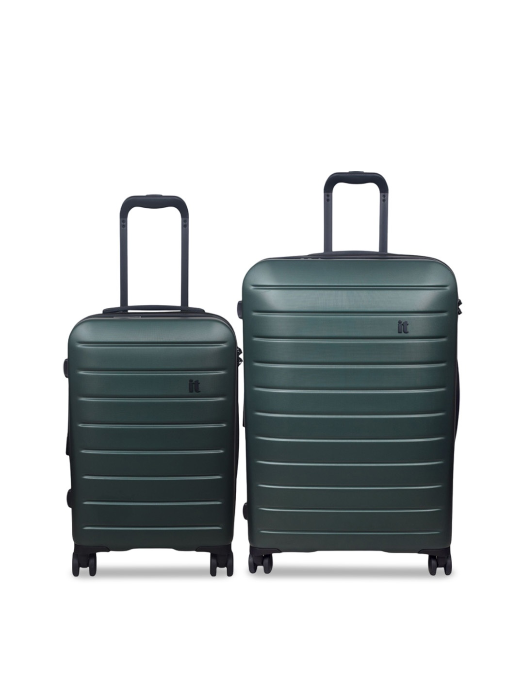 

IT luggage Legion Set Of 2 Textured Hard Suitcase Trolley Bags, Green