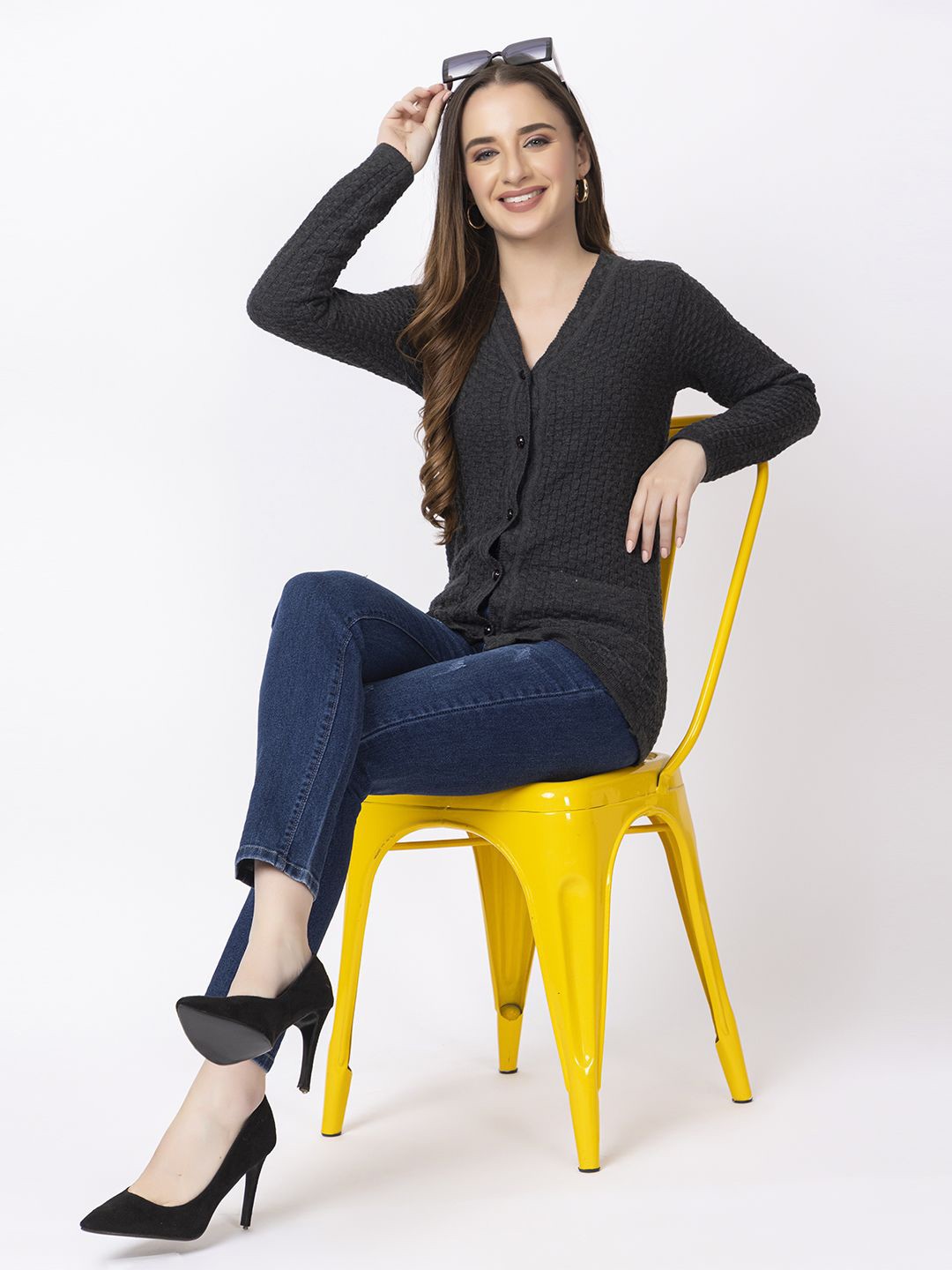 

Anouk Women Cardigan, Charcoal