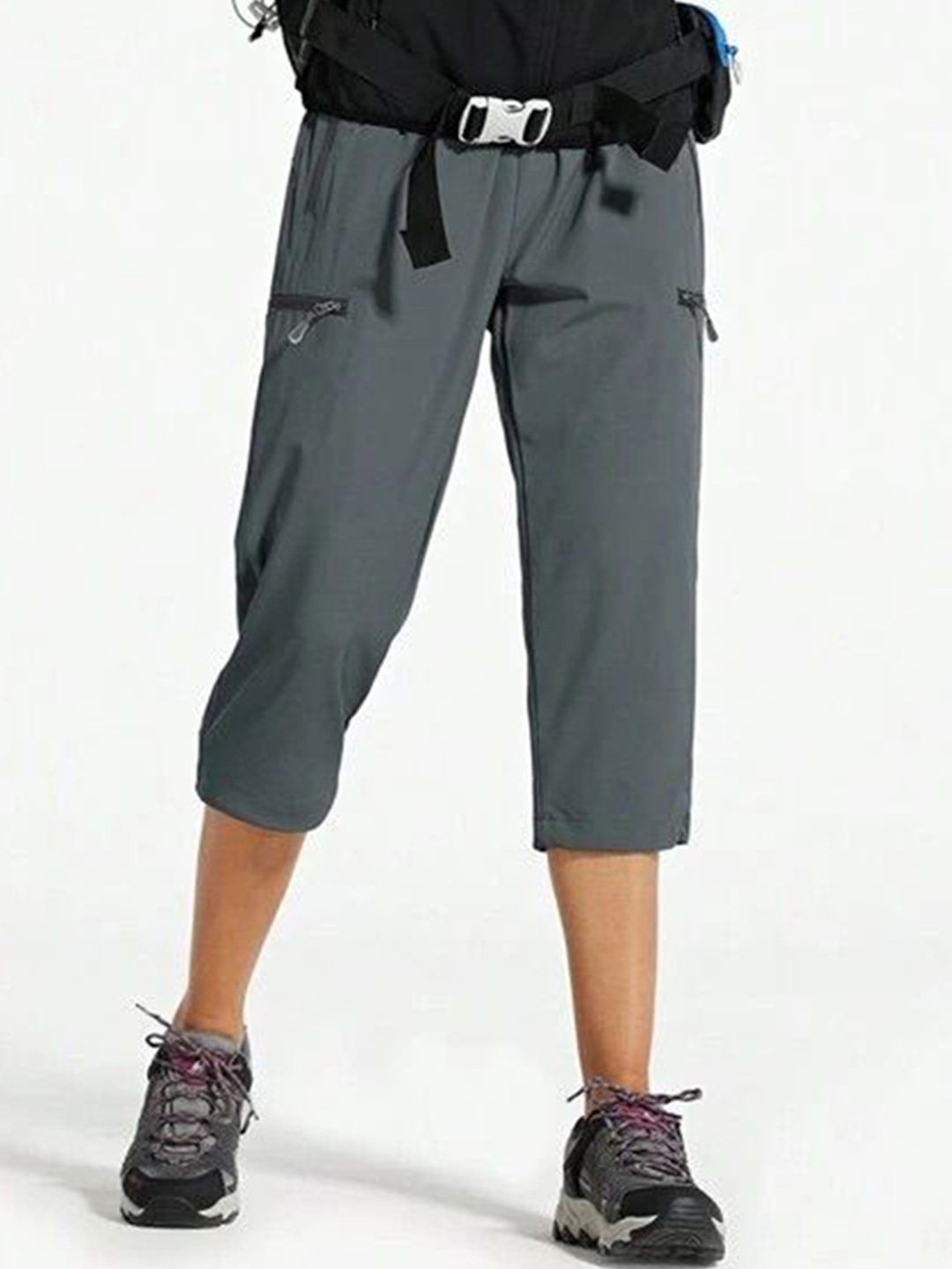 

TABADTOD Women Solid Striped Relaxed Loose Fit Trousers, Grey