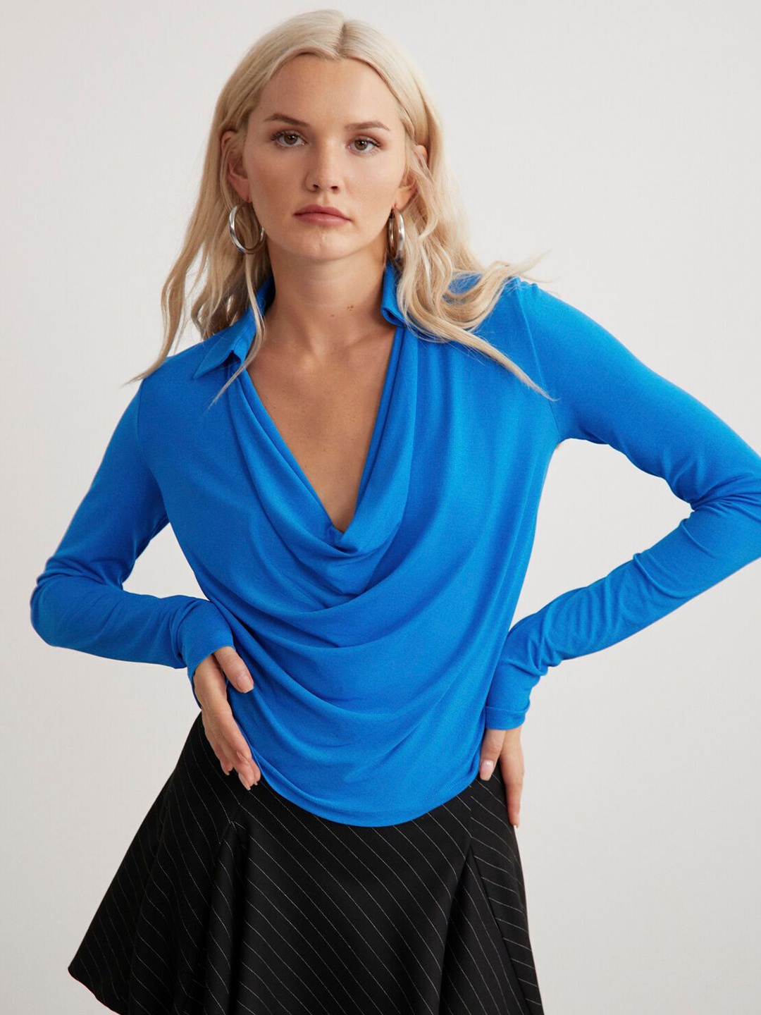 

GRIMELANGE Cowl Neck Top, Na