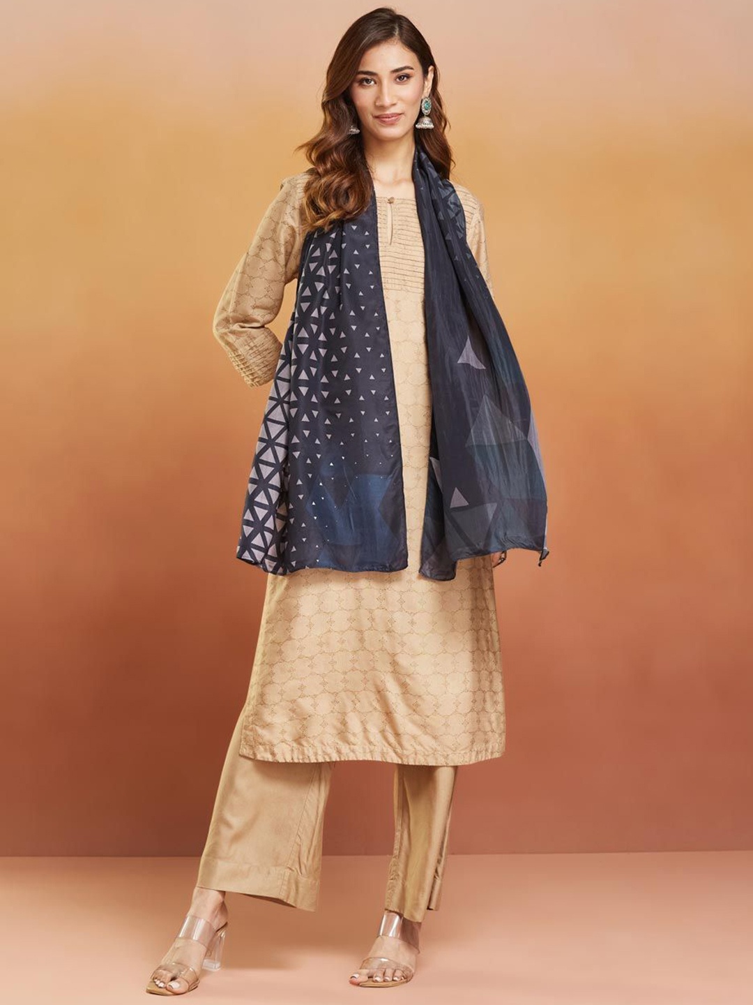 

Fabindia Women Printed Stole, Black
