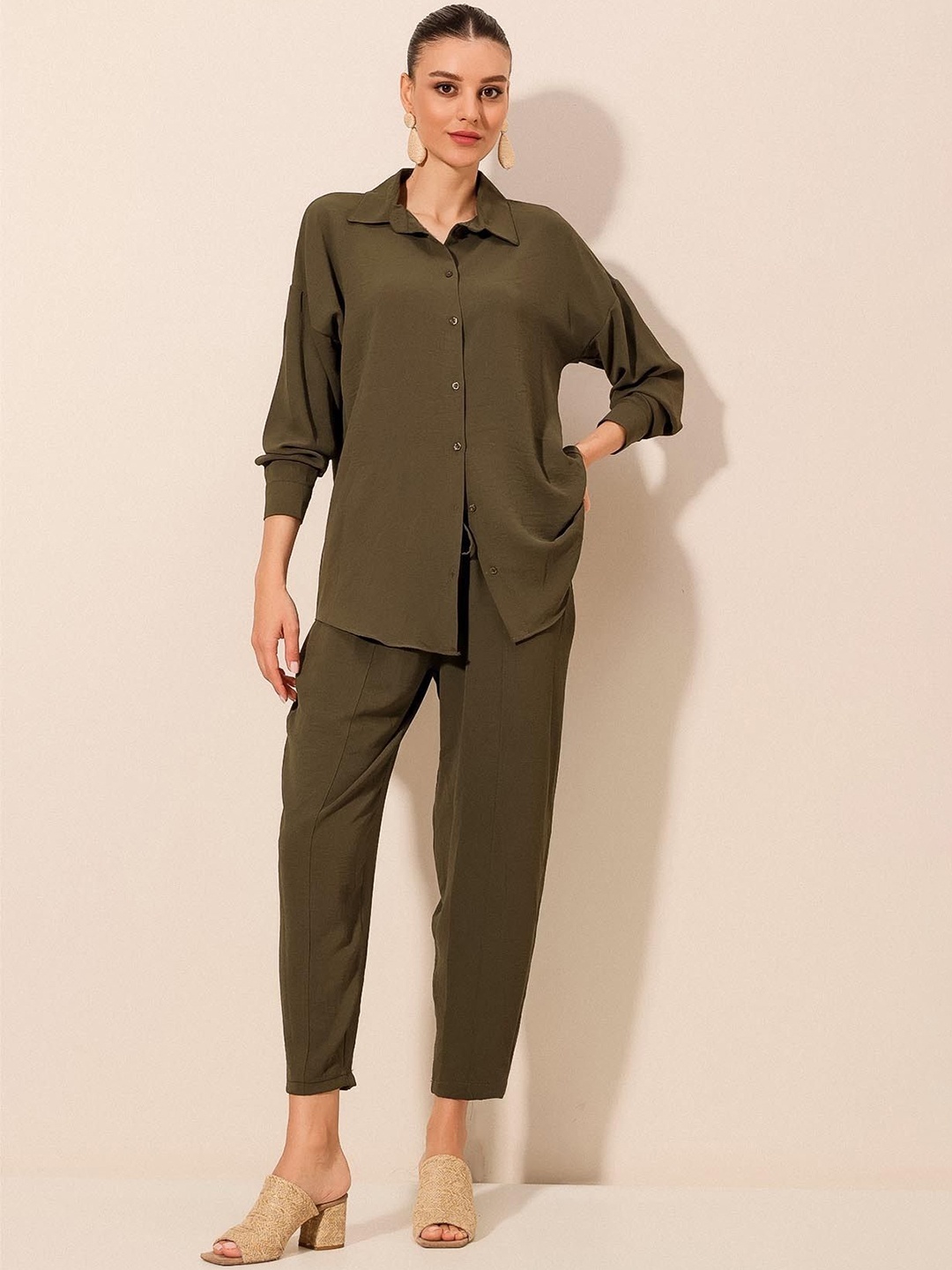 

BIGDART Long Sleeves Shirt With Trousers, Khaki