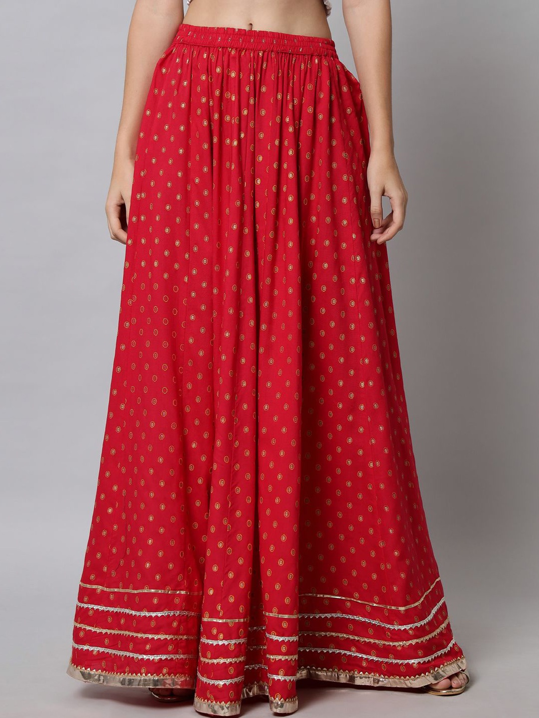 

NYPA Women Printed Flared Maxi Length Skirt, Pink