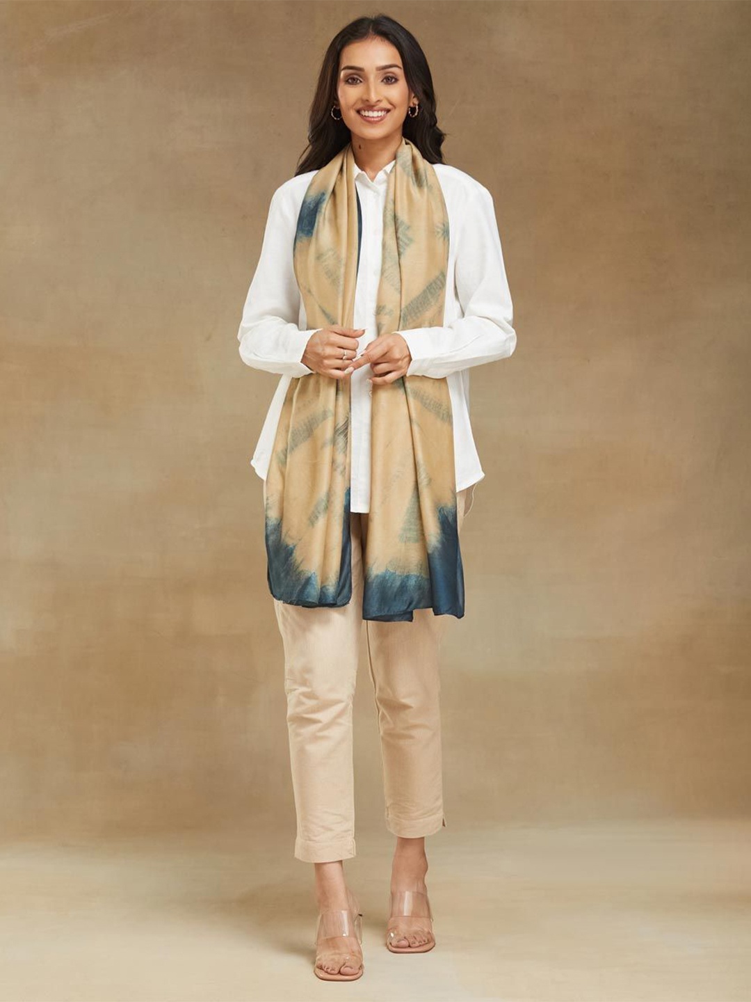 

Fabindia Women Beige Modal Tie & Dye Stole