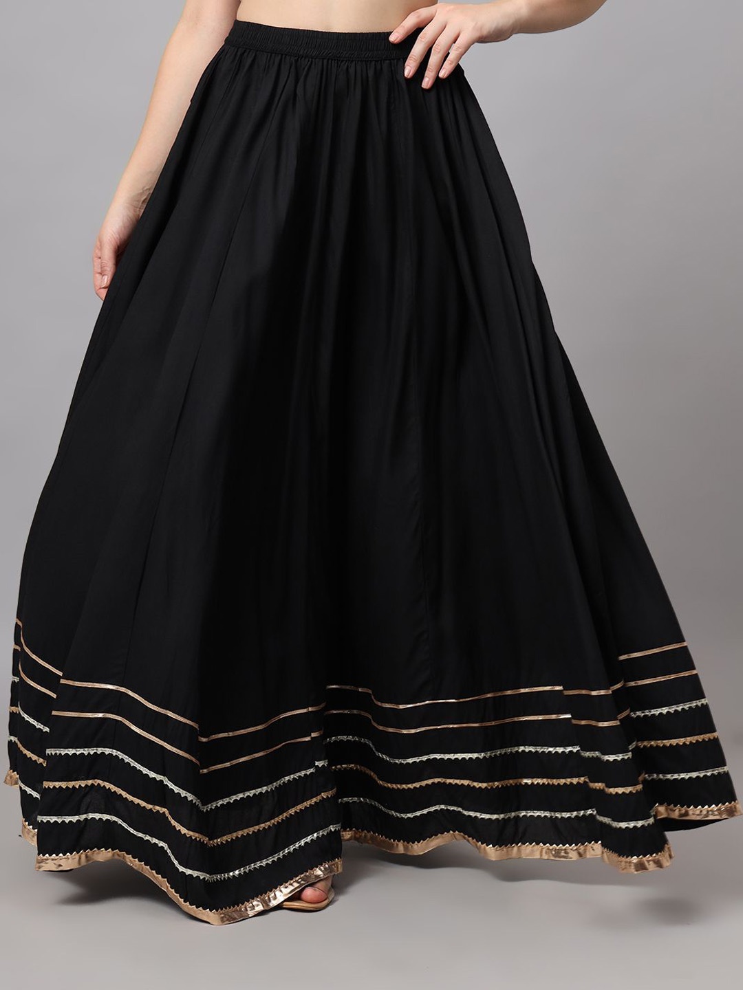 

NYPA Flared Maxi Skirt, Black