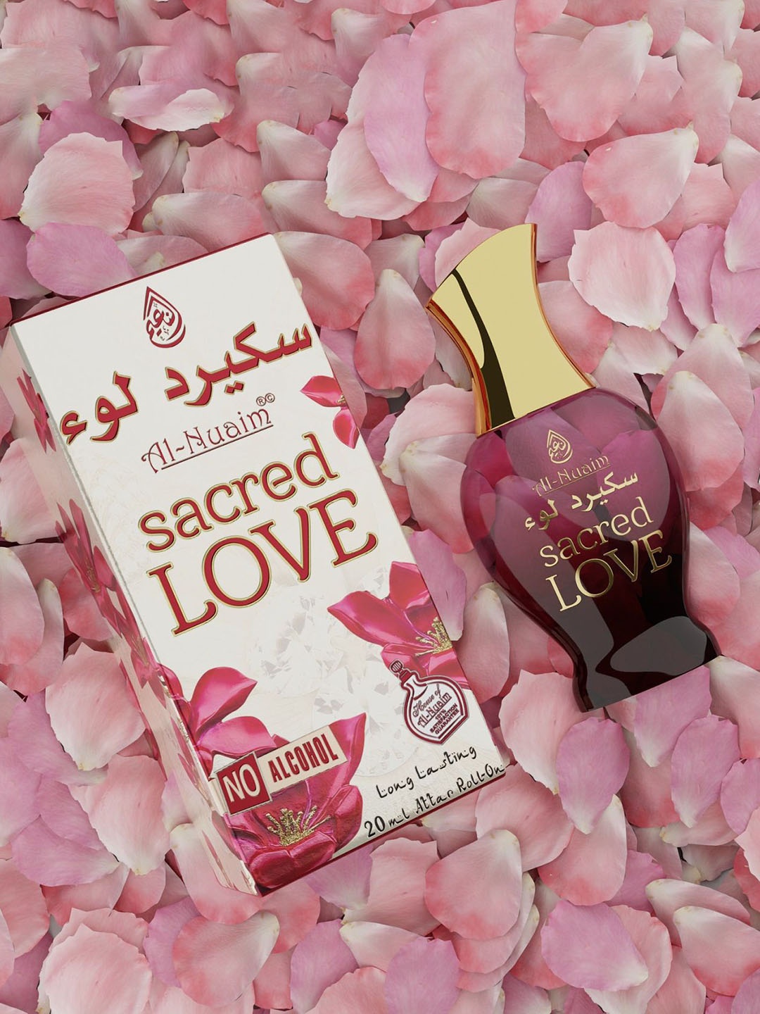 

Al-Nuaim Heart Series Sacred Love Roll On Attar - 20 ml, Pink