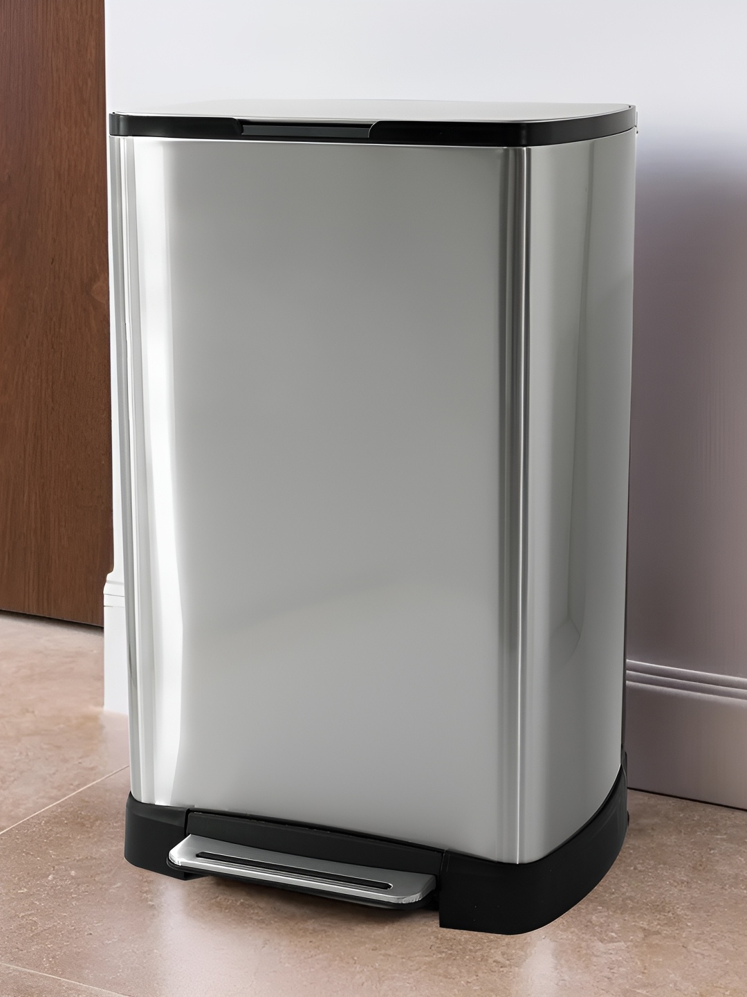 

The Better Home Black & Grey Stainless Steel Pedal Dustbin - 30L