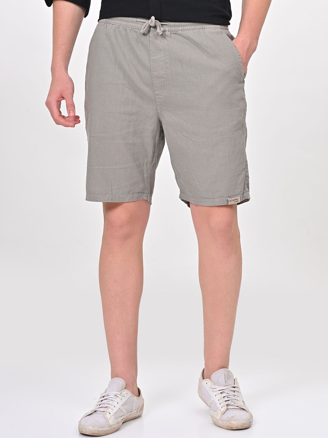 

POE Men Slim Fit Regular Shorts, Steel