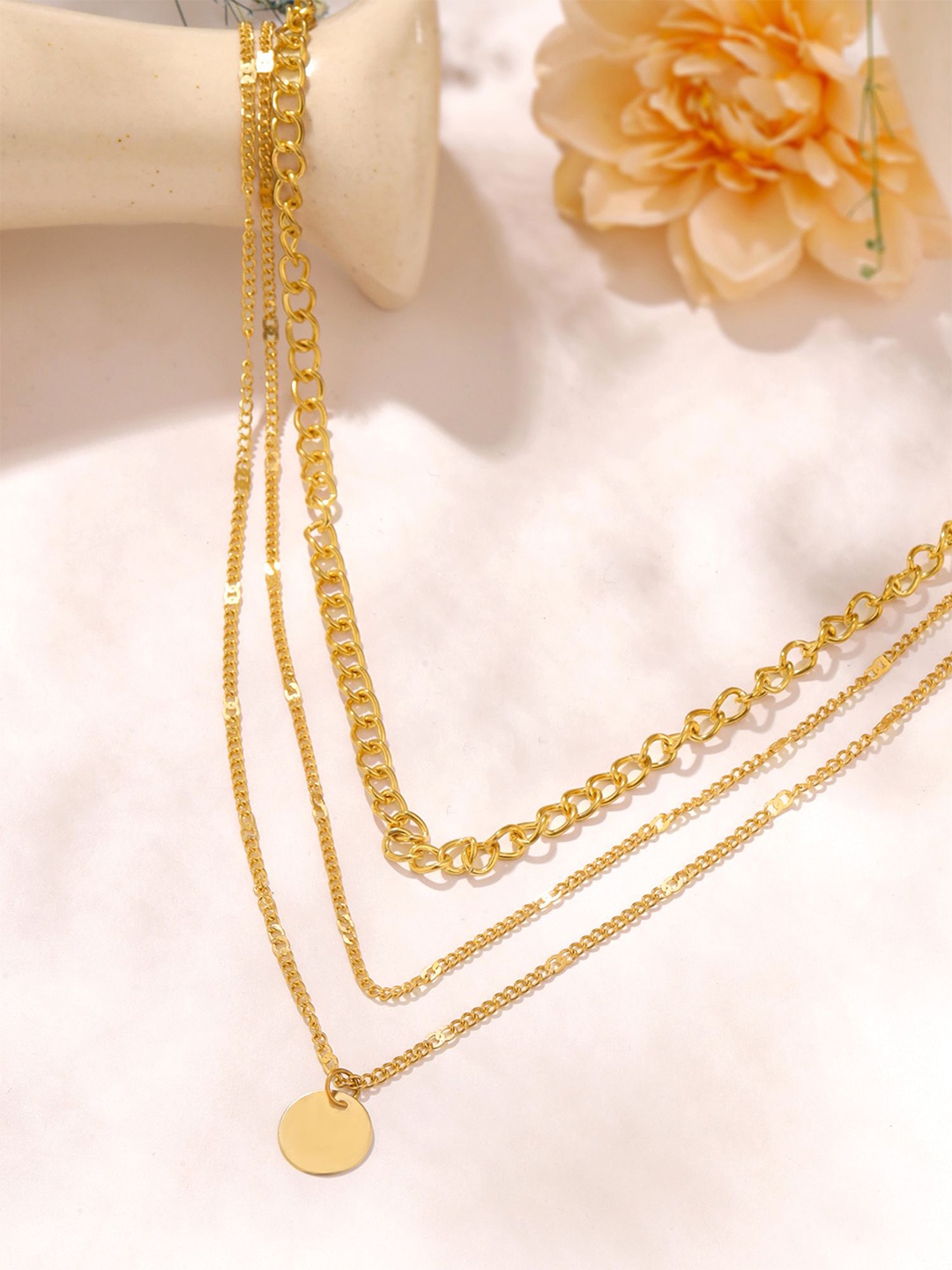 

Yellow Chimes Gold-Plated Layered Necklace