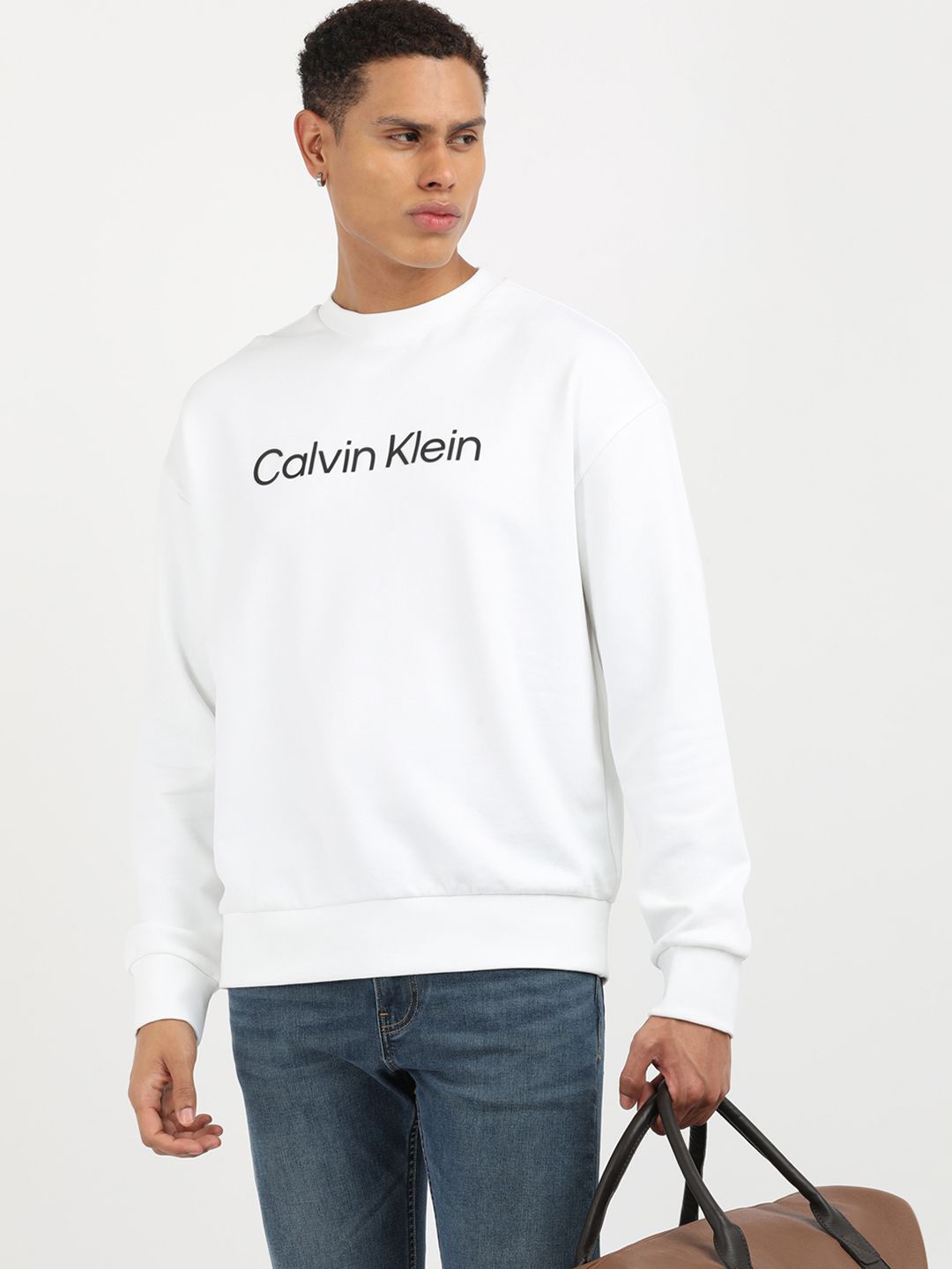 

Calvin Klein Jeans Men Typography Printed Sweatshirt, White