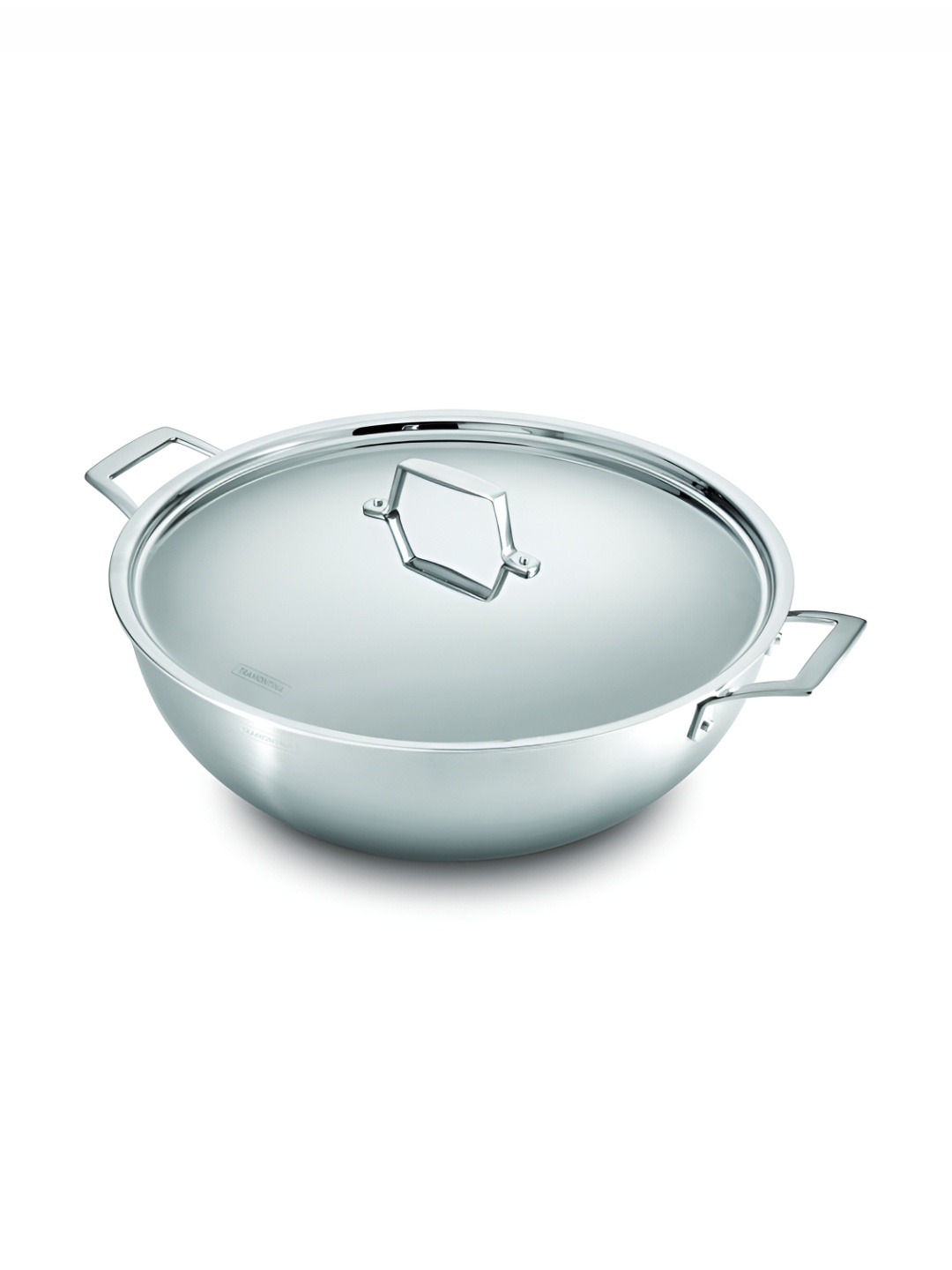 

Tramontina Aeion Silver Toned Non toxic Triply Stainless Steel Deep Kadai with Lid 14.3 L