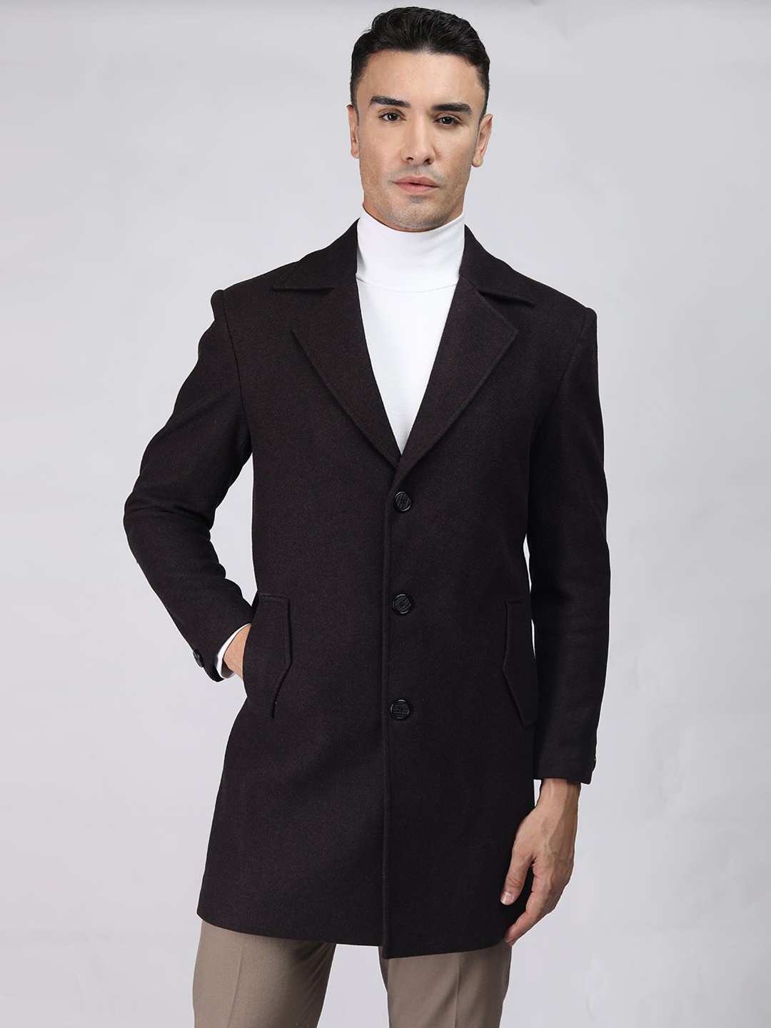 

PROTEX Single Breasted Over Coats, Maroon
