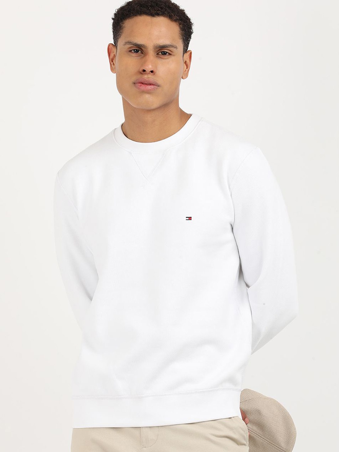 

Tommy Hilfiger Men Solid Round Neck Sweatshirt, White