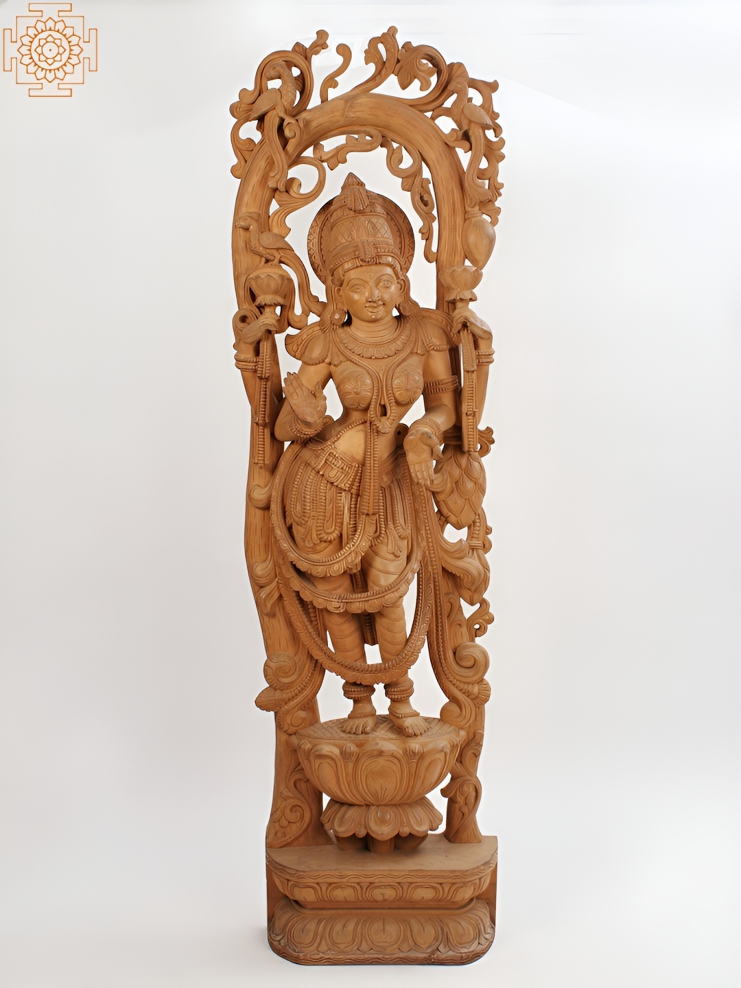 

Exotic India Brown Wooden Religious Lakshmi Idol Showpiece