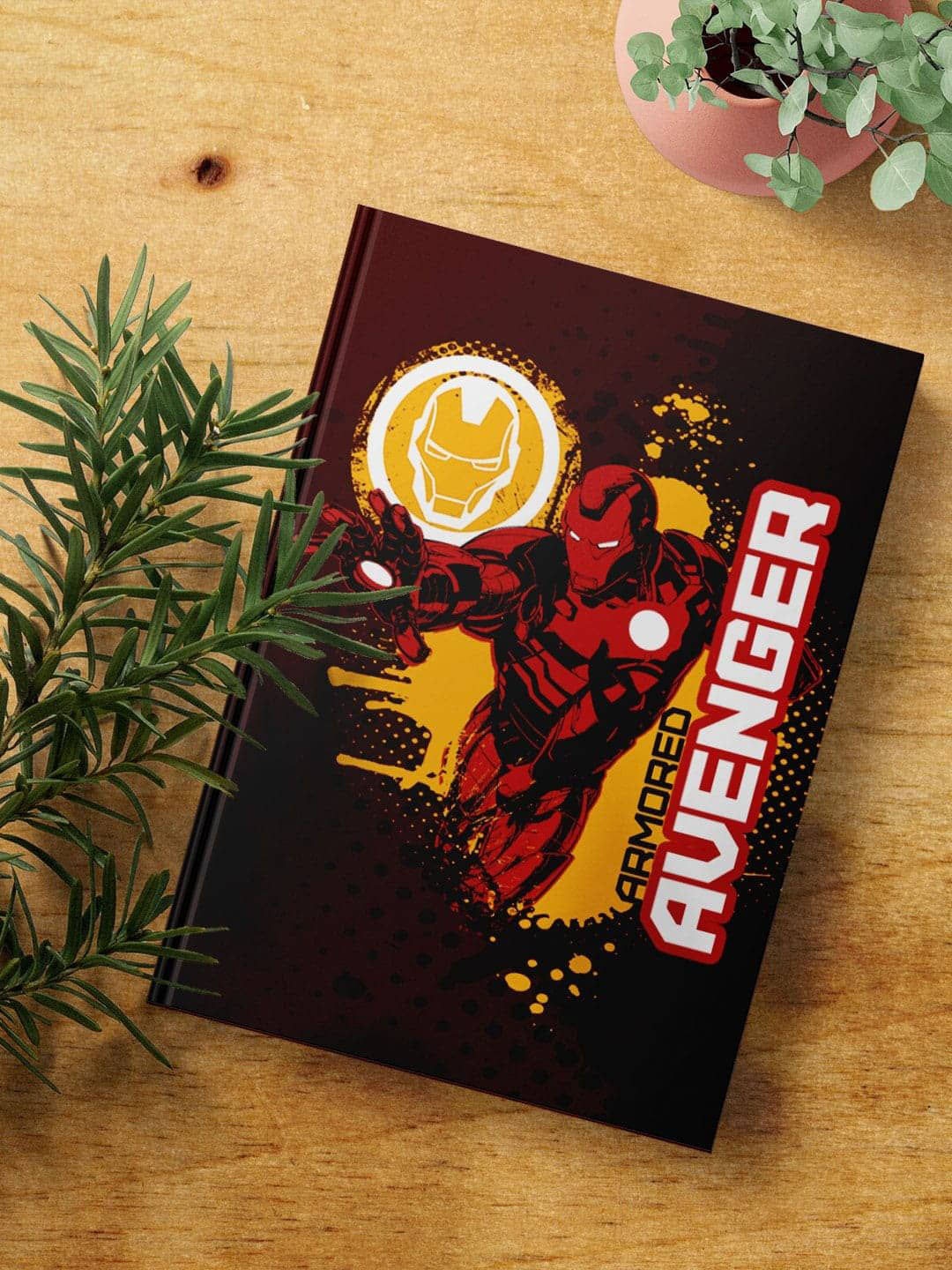 

macmerise Armored Avenger Printed Hard Cover A5 Ruled Notebook, Maroon