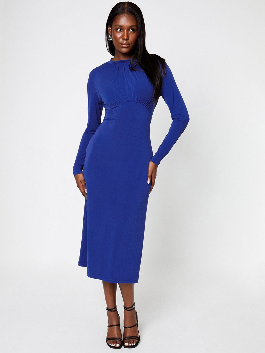 

DOROTHY PERKINS High Neck Sheath Midi Dress, Blue