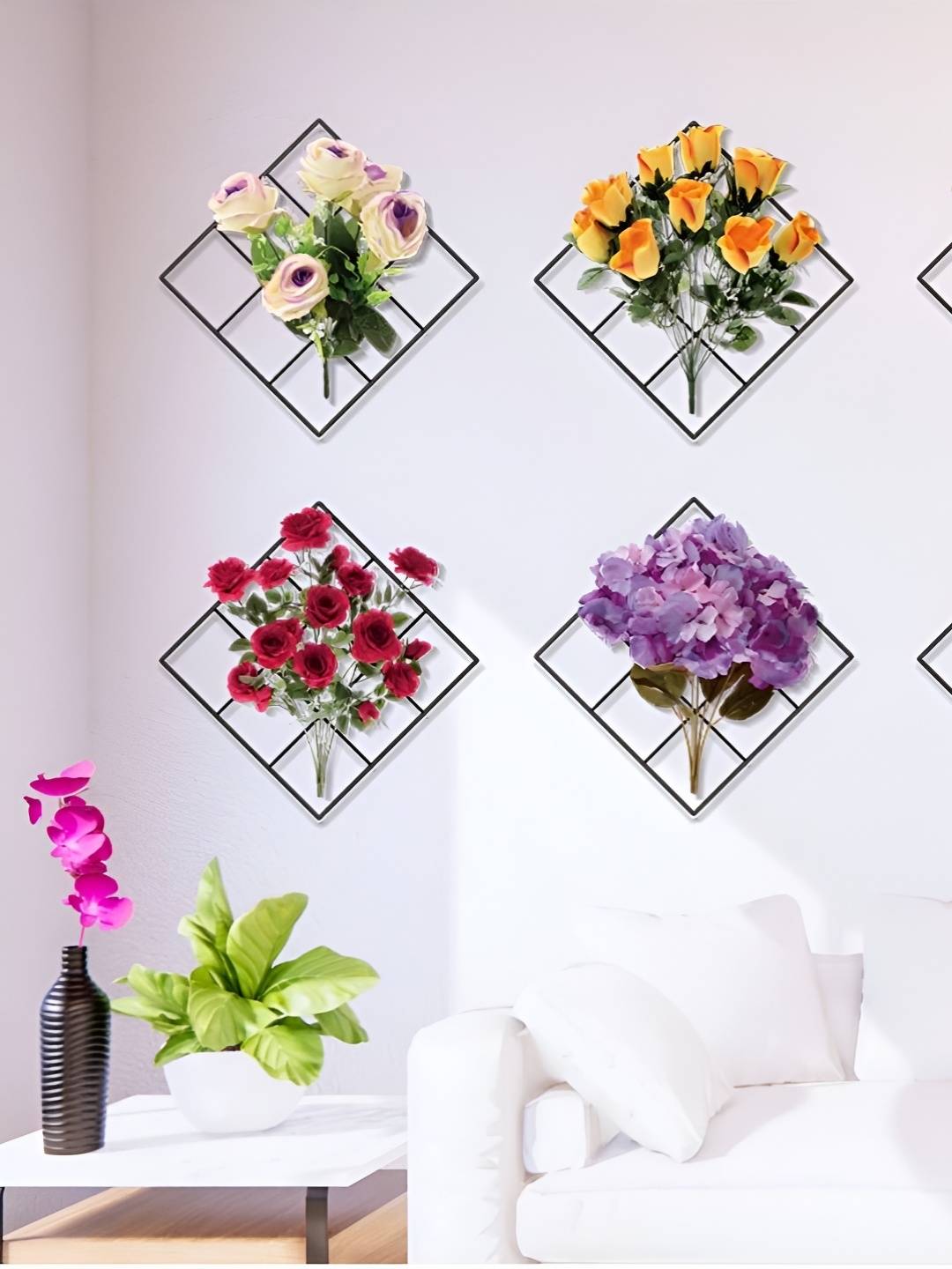 

Jaamso Royals Red & Green Printed Flower Design Self-Adhesive Wall Sticker