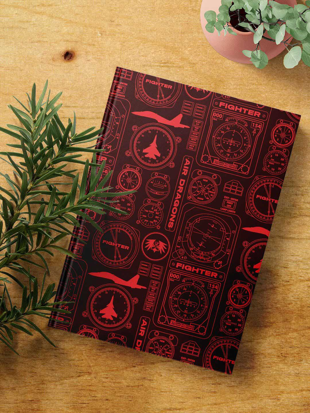 

macmerise Cockpit Madness Printed A5 Ruled Notebook, Red