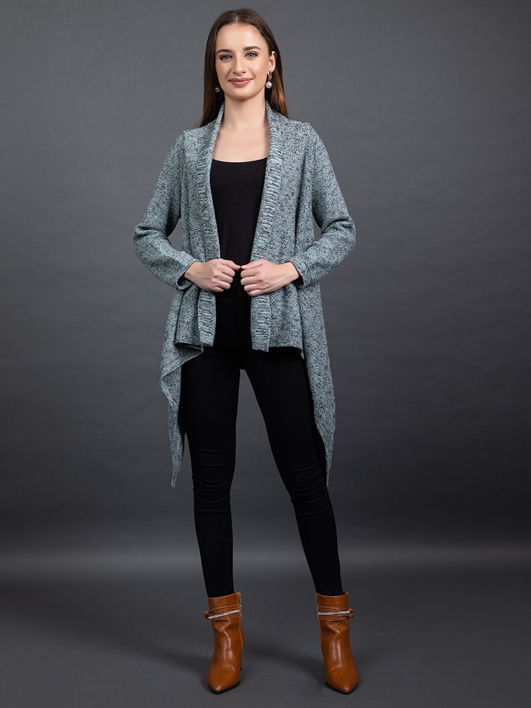

Anouk Green Long Sleeves Waterfall Shrug