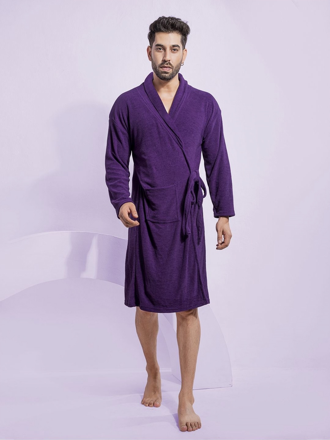 

HotGown Purple Shawl Collar Bath Robe