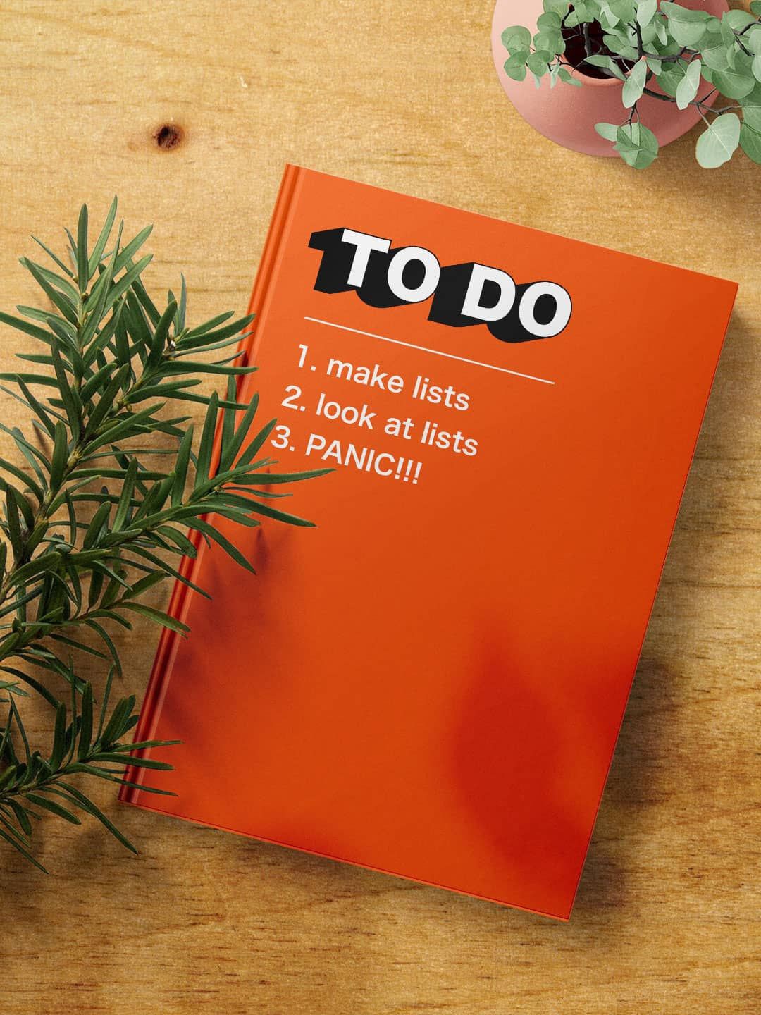 

macmerise To Do Printed Hard Cover A5 Ruled Notebook, Orange