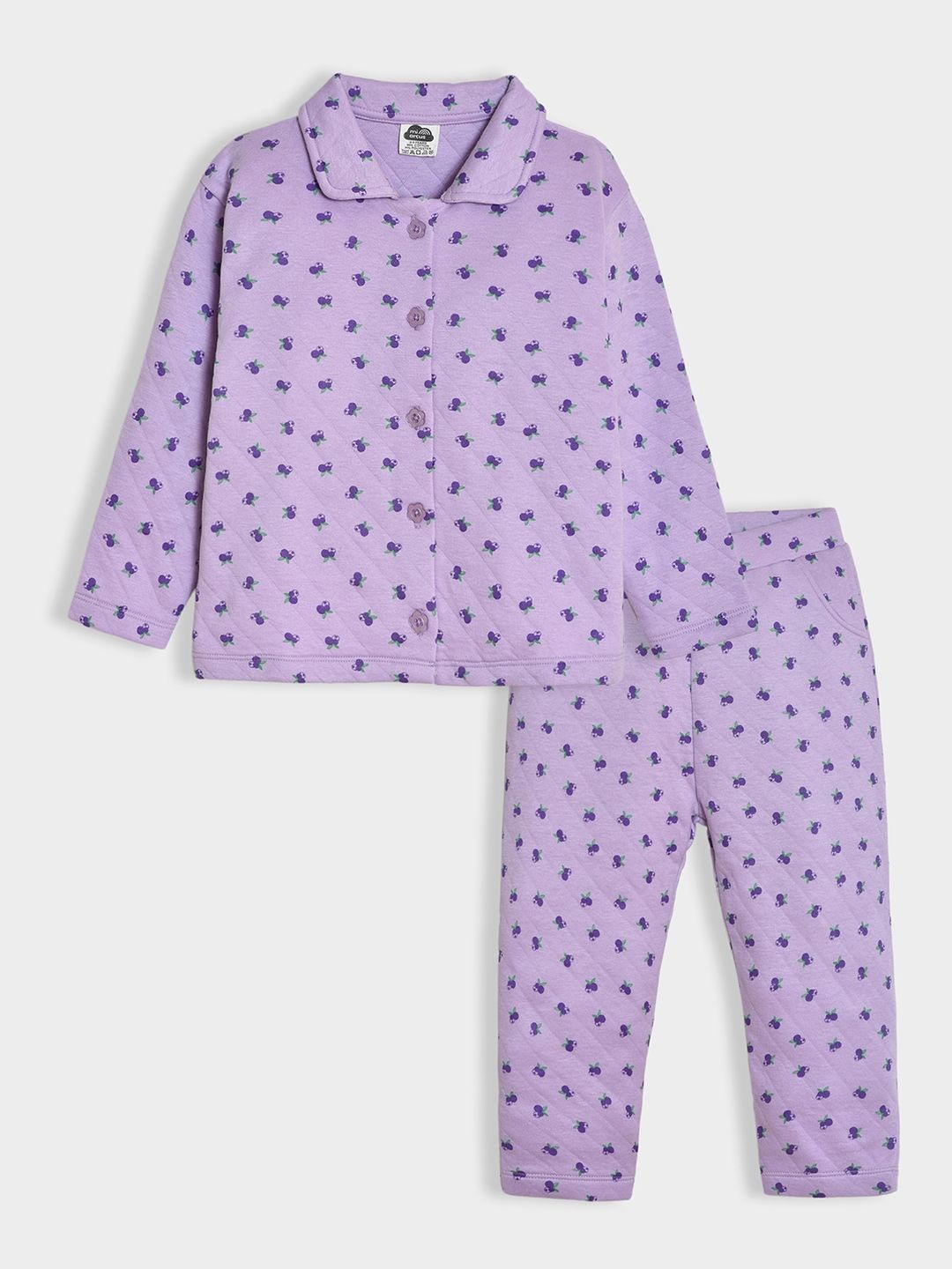 

MiArcus Kids Printed Long Sleeves Shirt With Pyjamas, Lavender