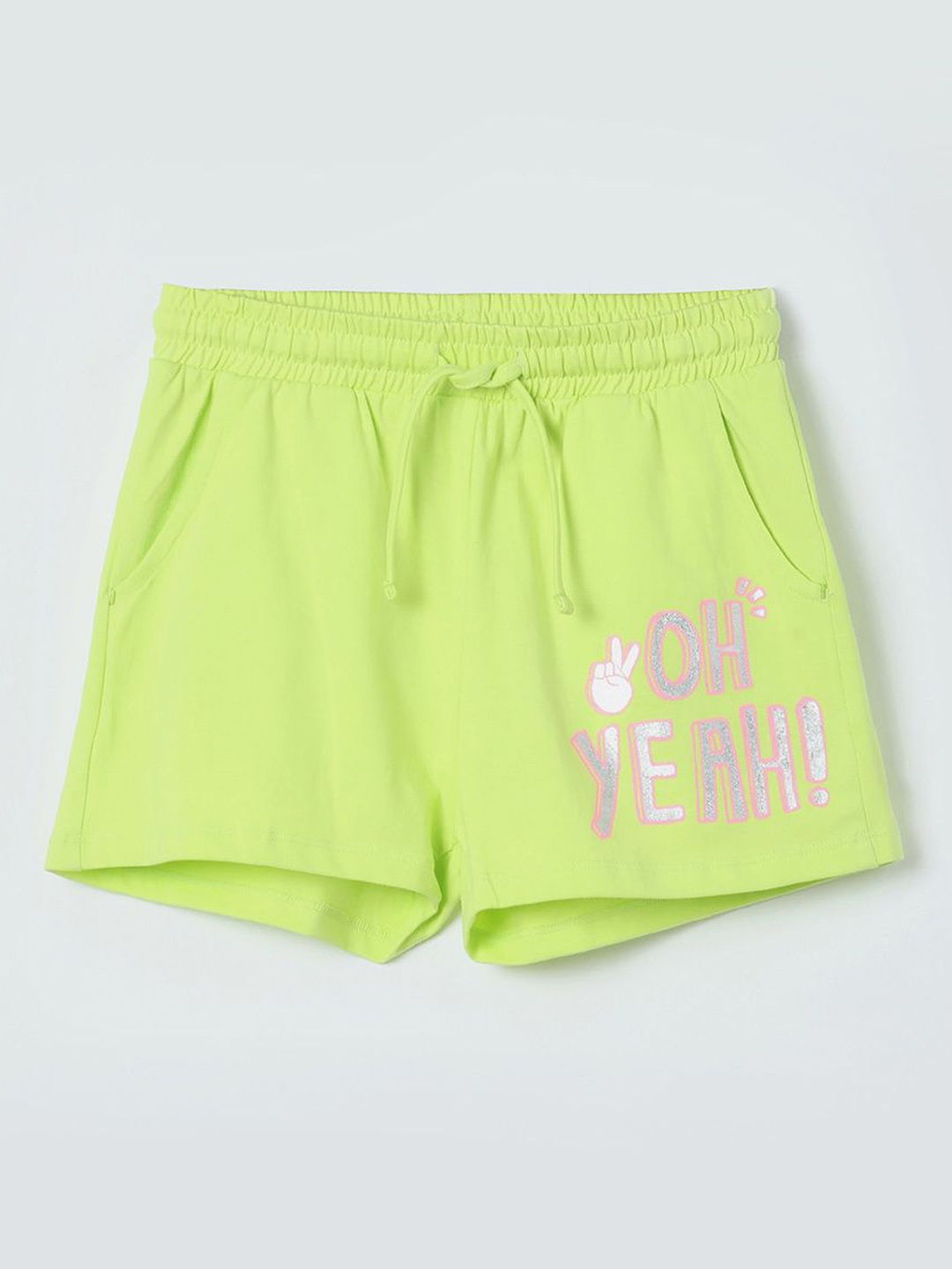 

Fame Forever by Lifestyle Girls Printed Shorts, Lime green