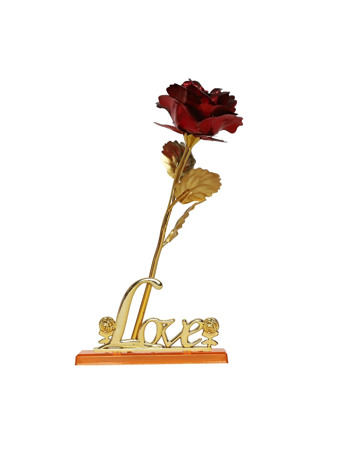 

INTERNATIONAL GIFT Red & Gold Toned Artificial Rose Gift Set