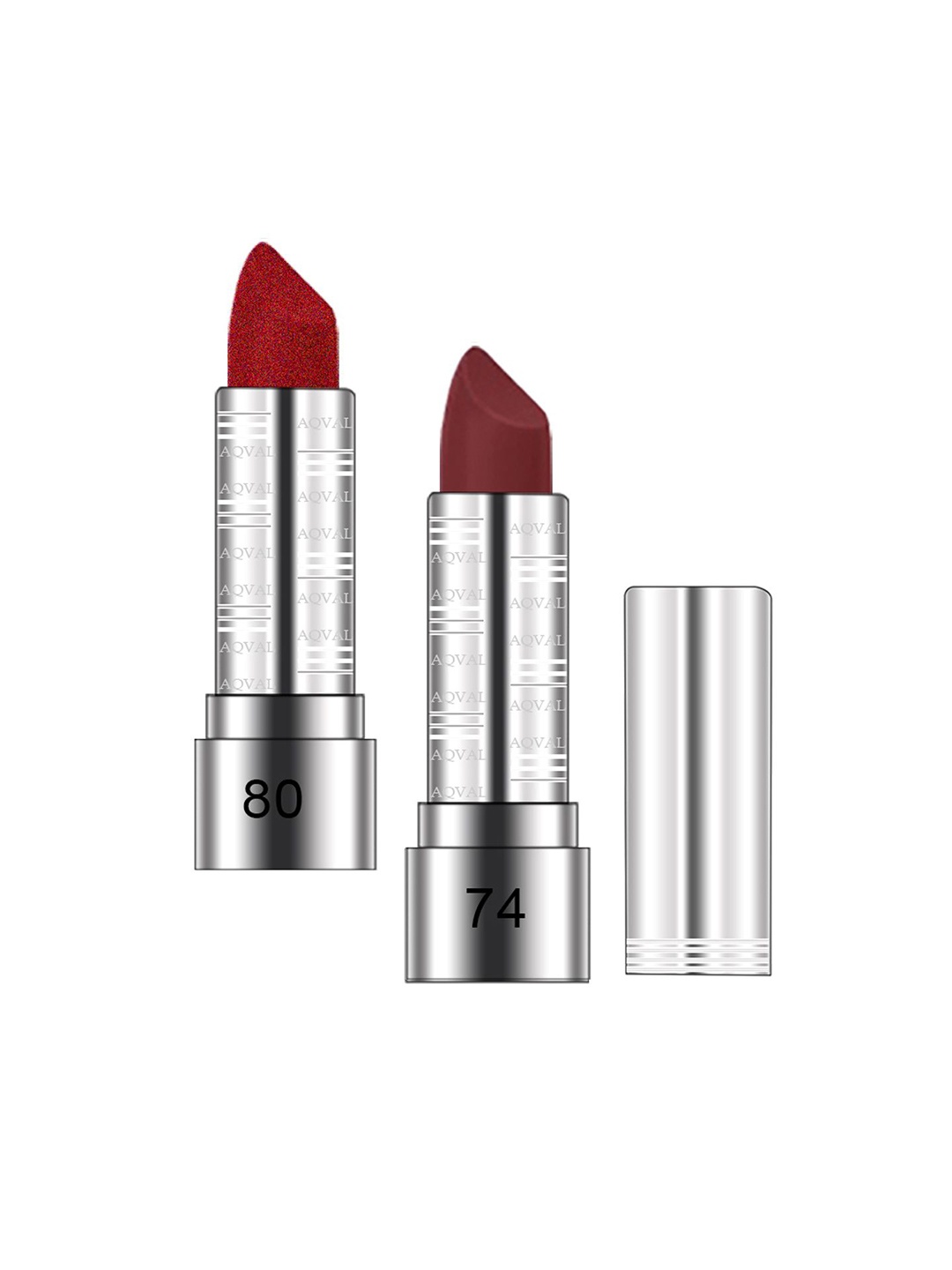 

AQVAL Set Of 2 Long Lasting Bullet Matte Lipstick - 10g Each - Shades 80 & 74, Brown