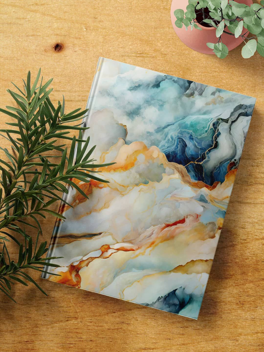 

macmerise Grey & Blue Printed A5 Ruled Notebook