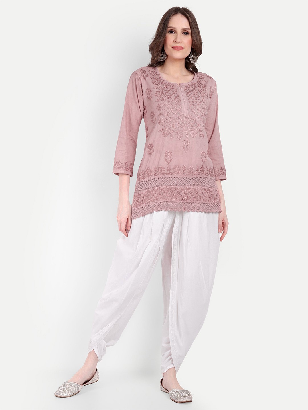 

Indiankala4u Embroidered Cotton Top, Coffee brown