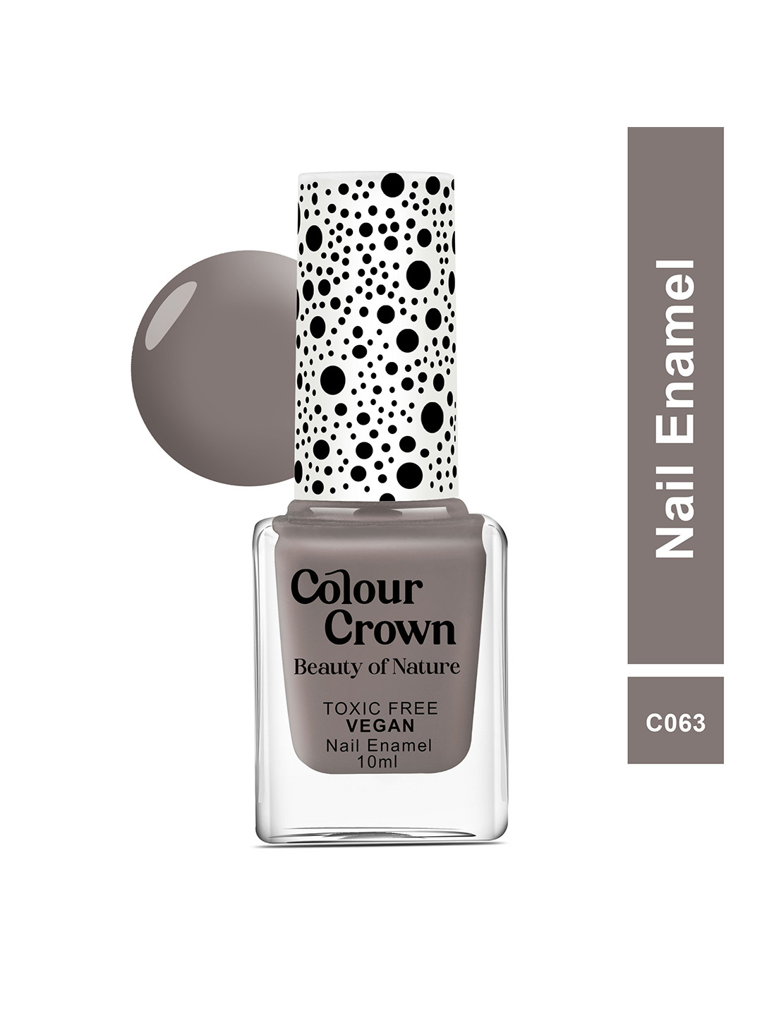 

CROWN Beauty Of Nature 21 Free Quick Drying Nail Polish- 10ml-Shade-C063, Taupe