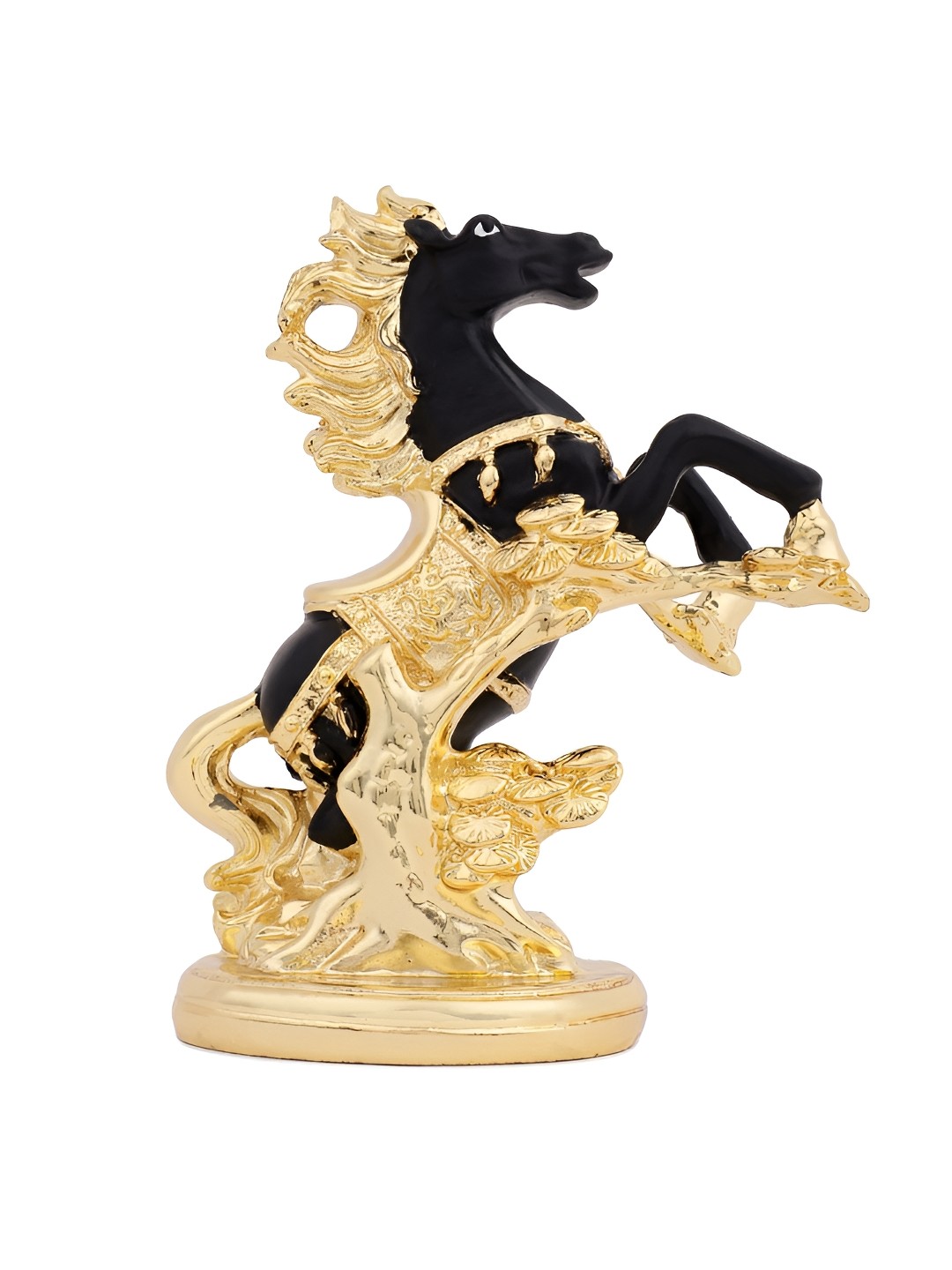 

INTERNATIONAL GIFT Black & Gold Toned Horse Figurine Showpiece