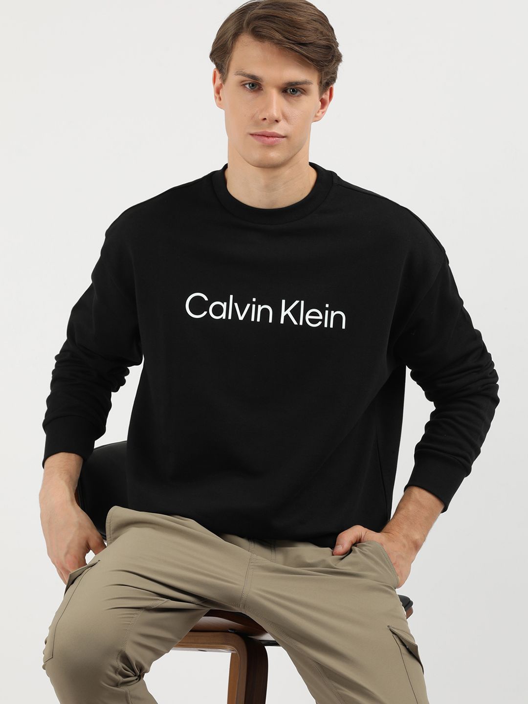 

Calvin Klein Jeans Men Typography Printed Sweatshirt, Black