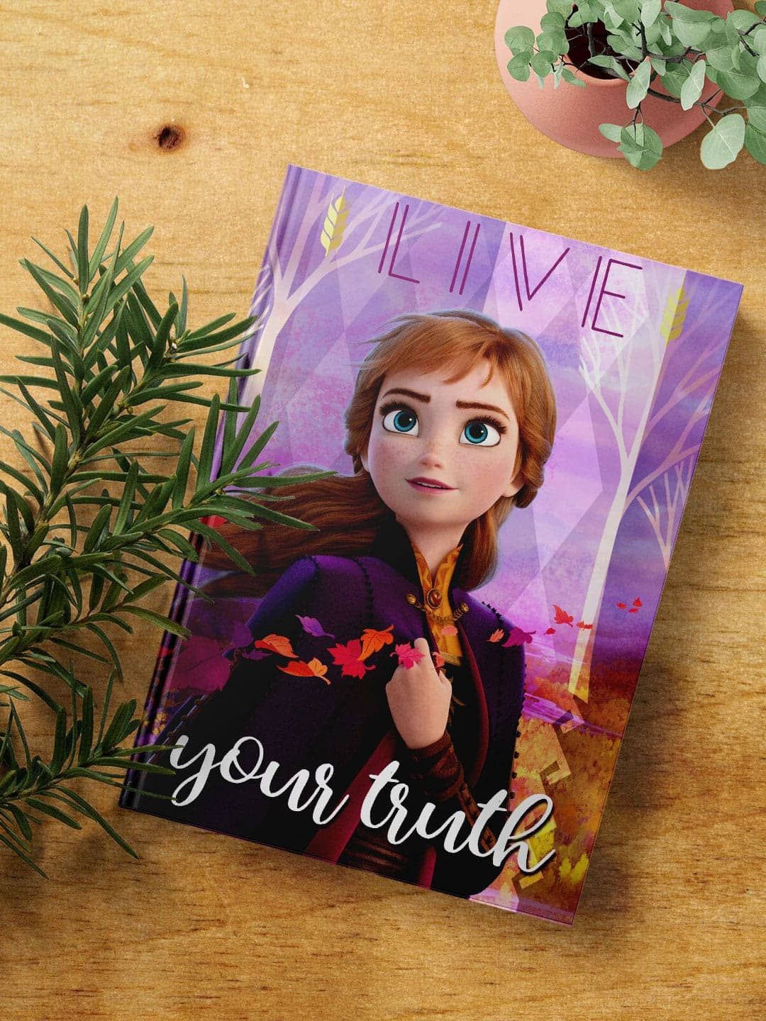 

macmerise Stay True Anna Printed Hard Cover A5 Ruled Notebook, Purple