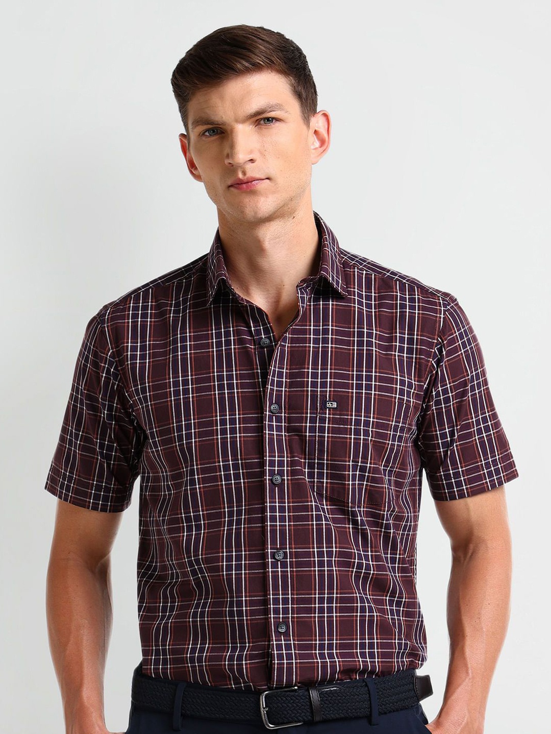

Arrow Sport Men Classic Tartan Checks Opaque Checked Casual Shirt, Red