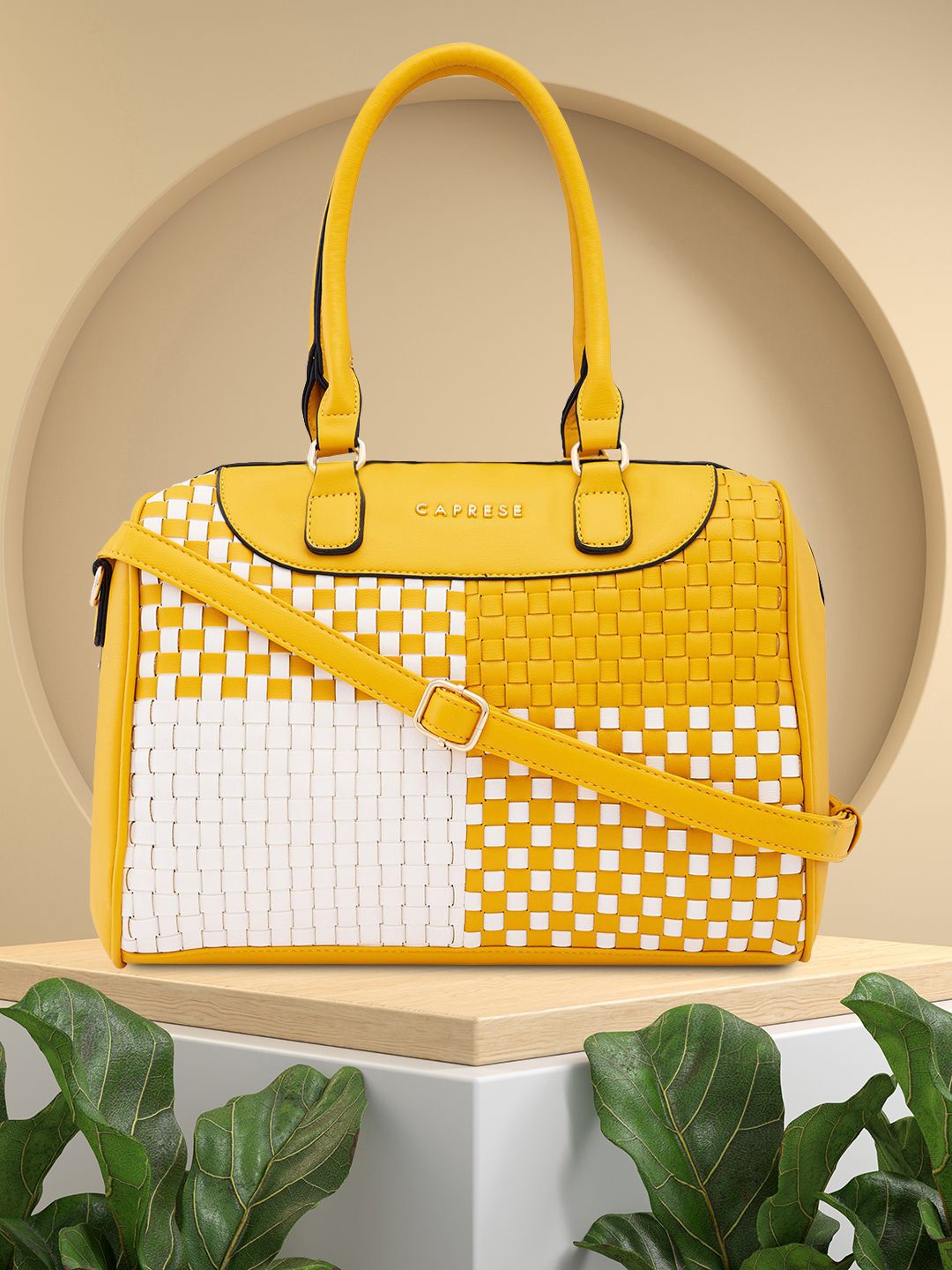 

Caprese Textured Shopper Satchel, Yellow