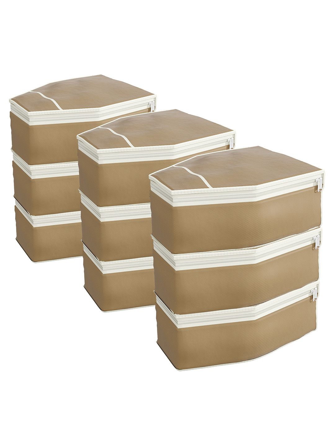 

Kuber Industries Brown & White 9 Pieces Multi-Utility Organisers