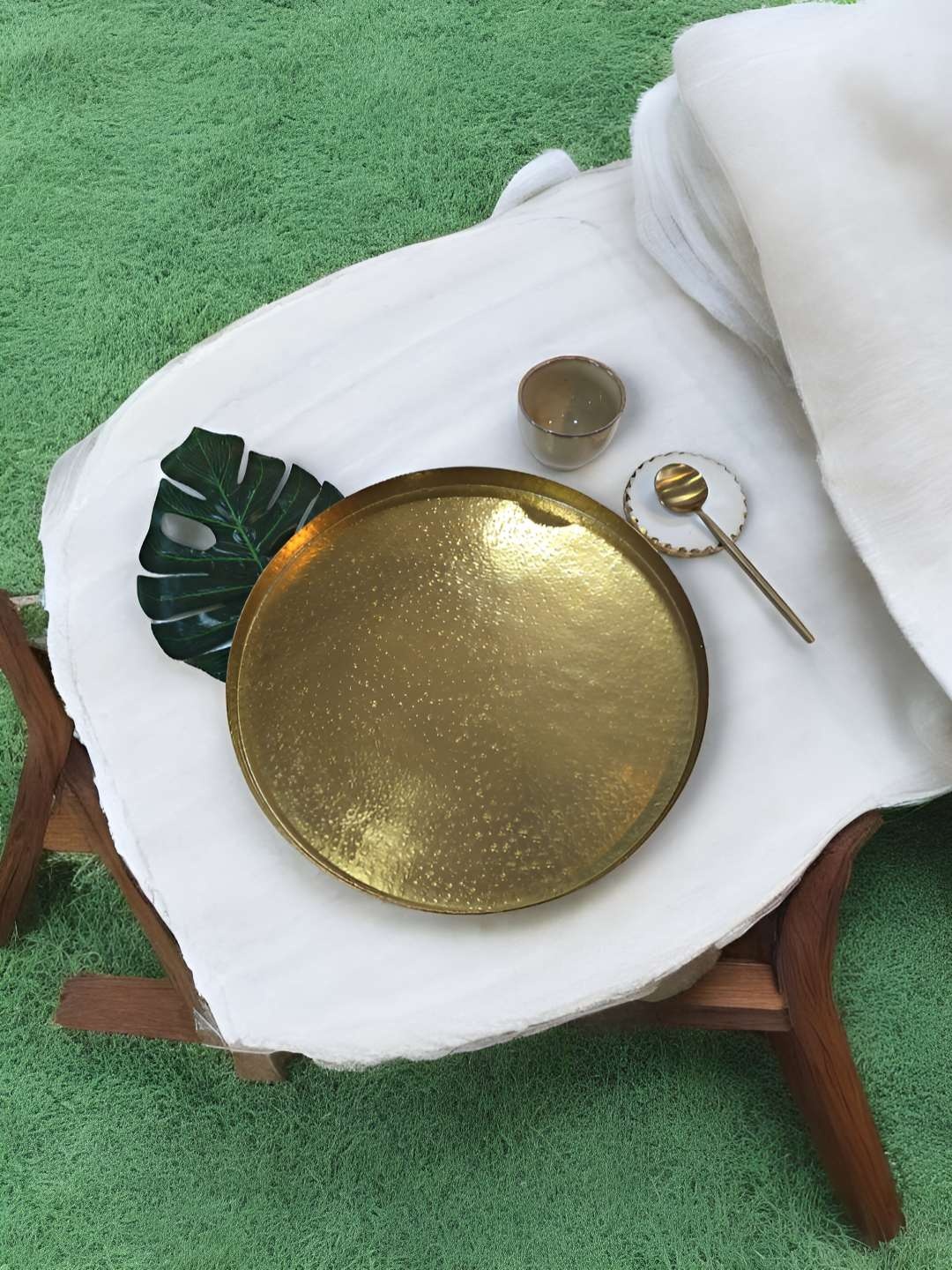 

Folkstorys Suvarna Gold Toned Seva Thali