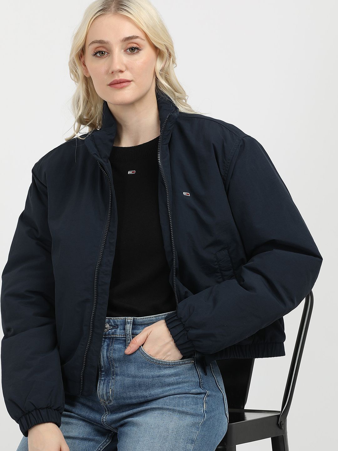 

Tommy Hilfiger Women Bomber with Patchwork Jacket, Blue