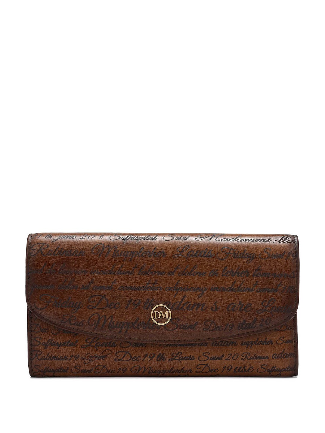 

Da Milano Women Textured Leather Envelope, Brown