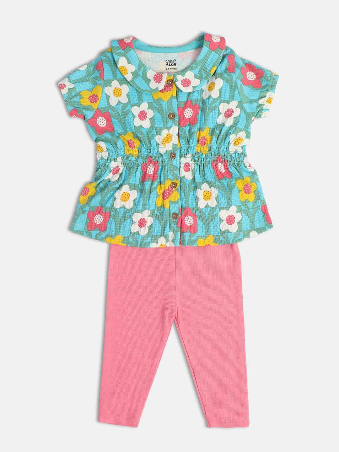 

MINI KLUB Girls Printed Top With Trousers, Blue
