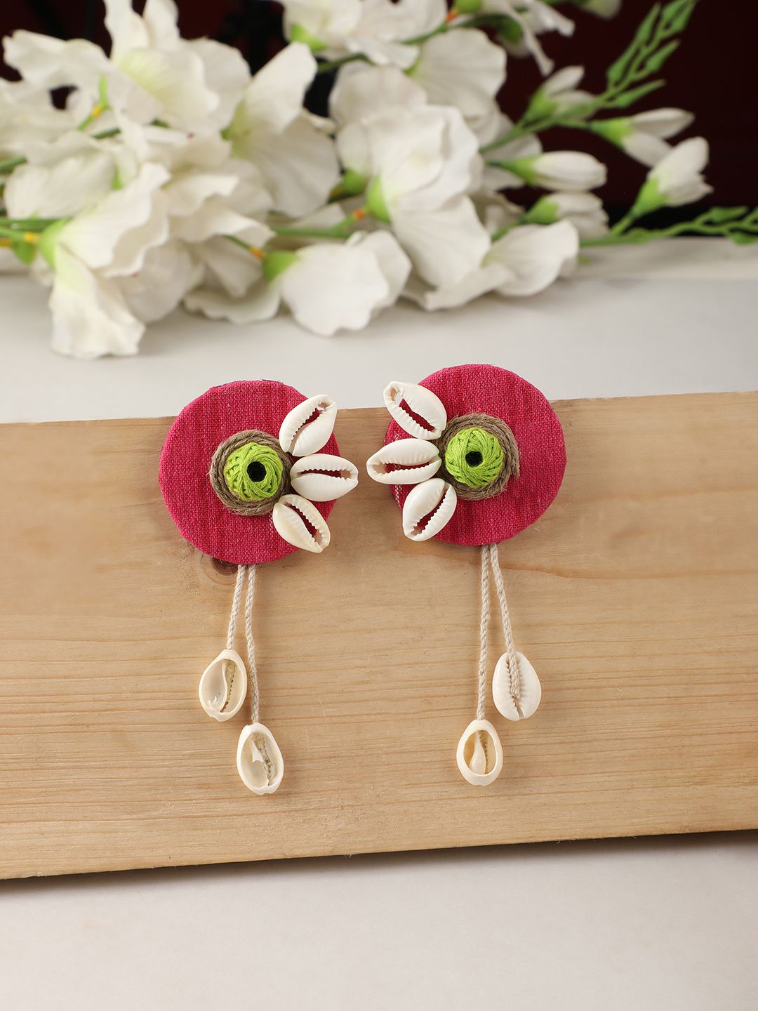 

MODE MANIA Contemporary Drop Earrings, Red