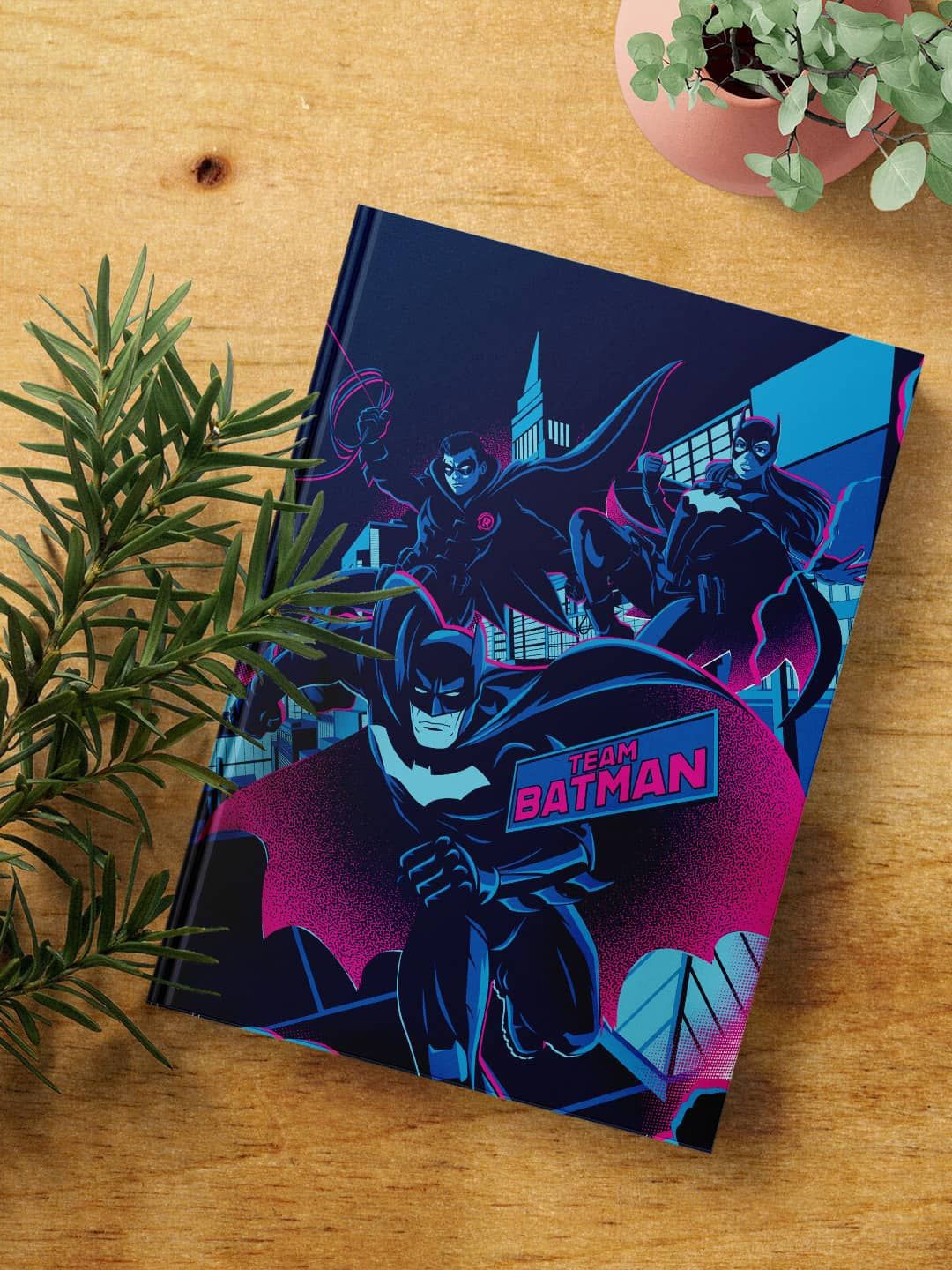

macmerise Blue & Pink Batmen Printed A5 Ruled Notebook