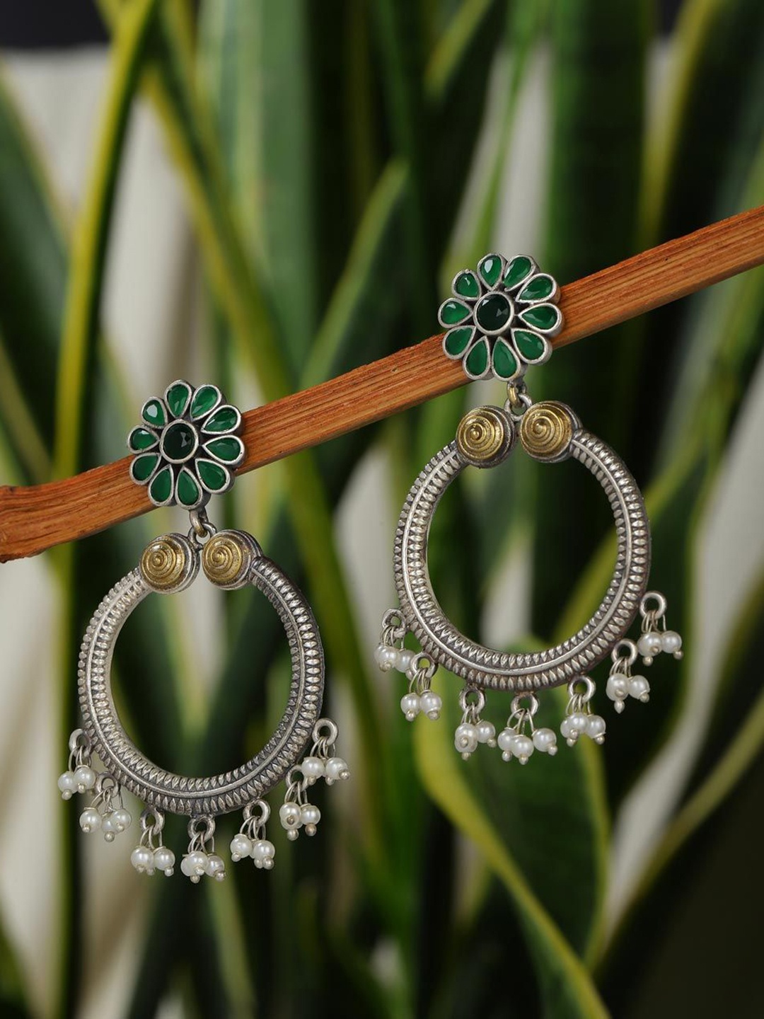

Fabindia Antique Contemporary Drop Earrings, Silver
