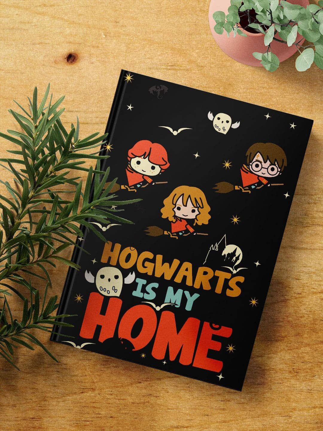 

macmerise Hogwarts is my Home Printed A5 Ruled Notebook, Black