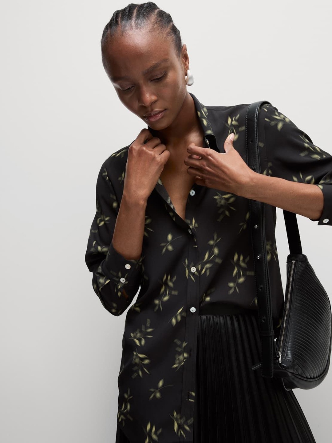 

Marks & Spencer Women Spread Collar Conversational Printed Casual Shirt, Black